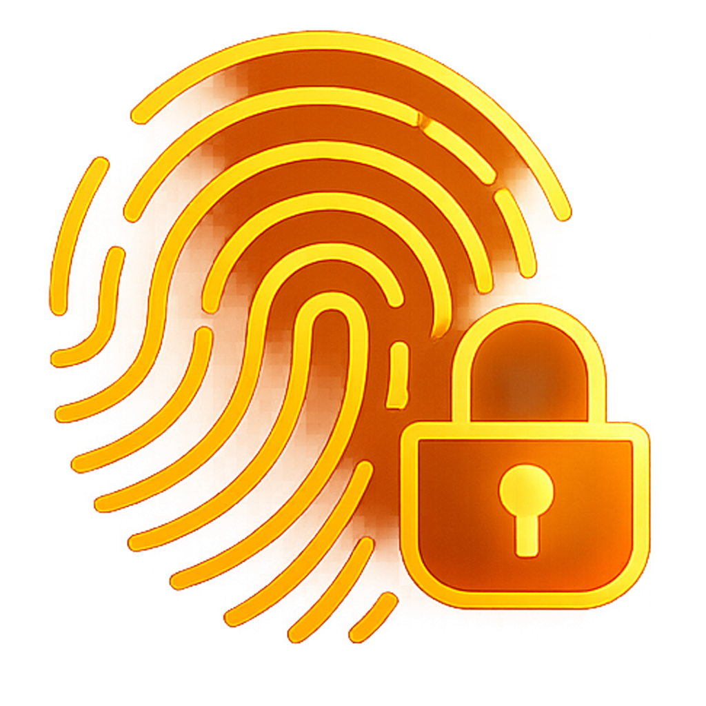 Fingerprint and padlock — access control