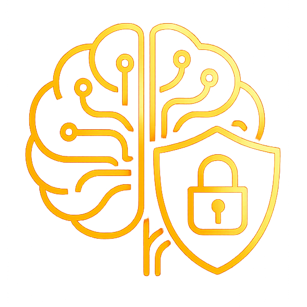 AI brain with security shield