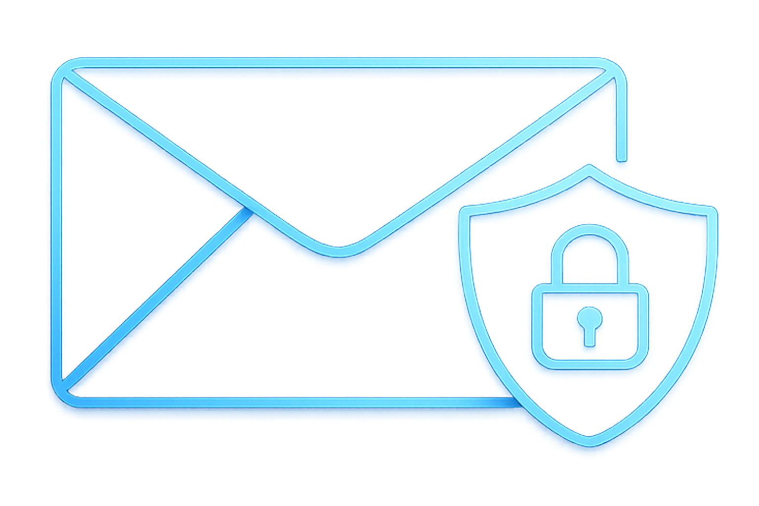 Email security — encrypted envelope with shield